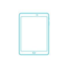 Digital Samsung Galaxy Tab S2 9.7 Inch Clean Outline Svg Vector, Free Vectors File